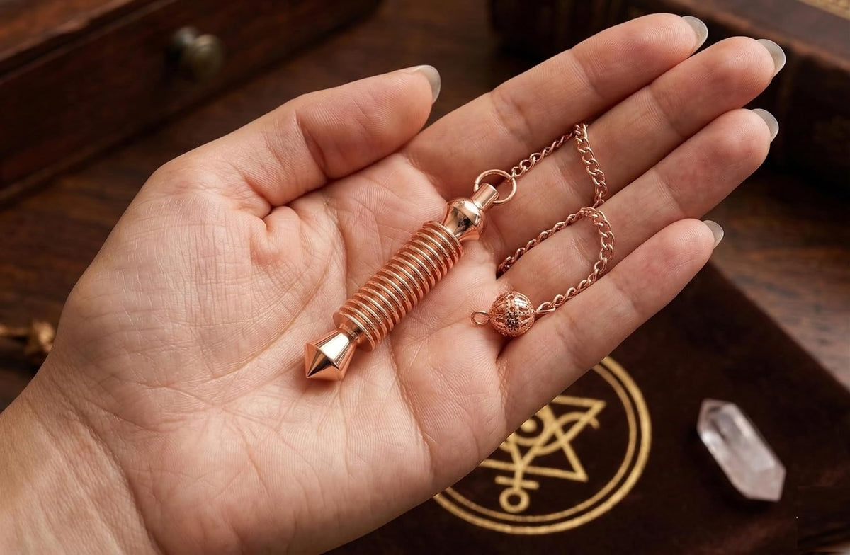 Copper 16-Ring Cone Pendulum — Dowsing & Meditation
