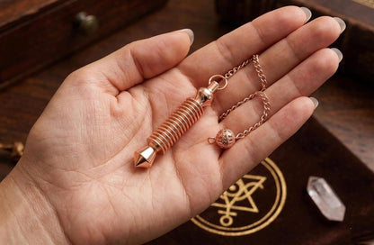 Copper 16-Ring Cone Pendulum — Dowsing & Meditation