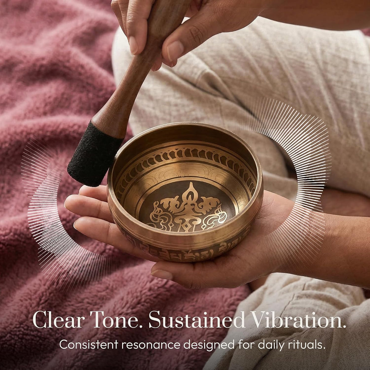Tibetan Singing Bowl — Golden Stillness | Gold