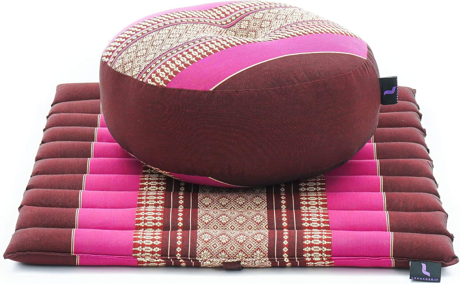 Compact Meditation Cushion Set — Small Zafu & Roll-Up Zabuton with Kapok Fill