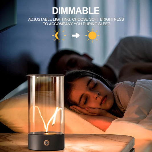 Cordless Portable Magnetic Table Lamp - Rechargeable, Touch Sensor, Three-Level Dimmable