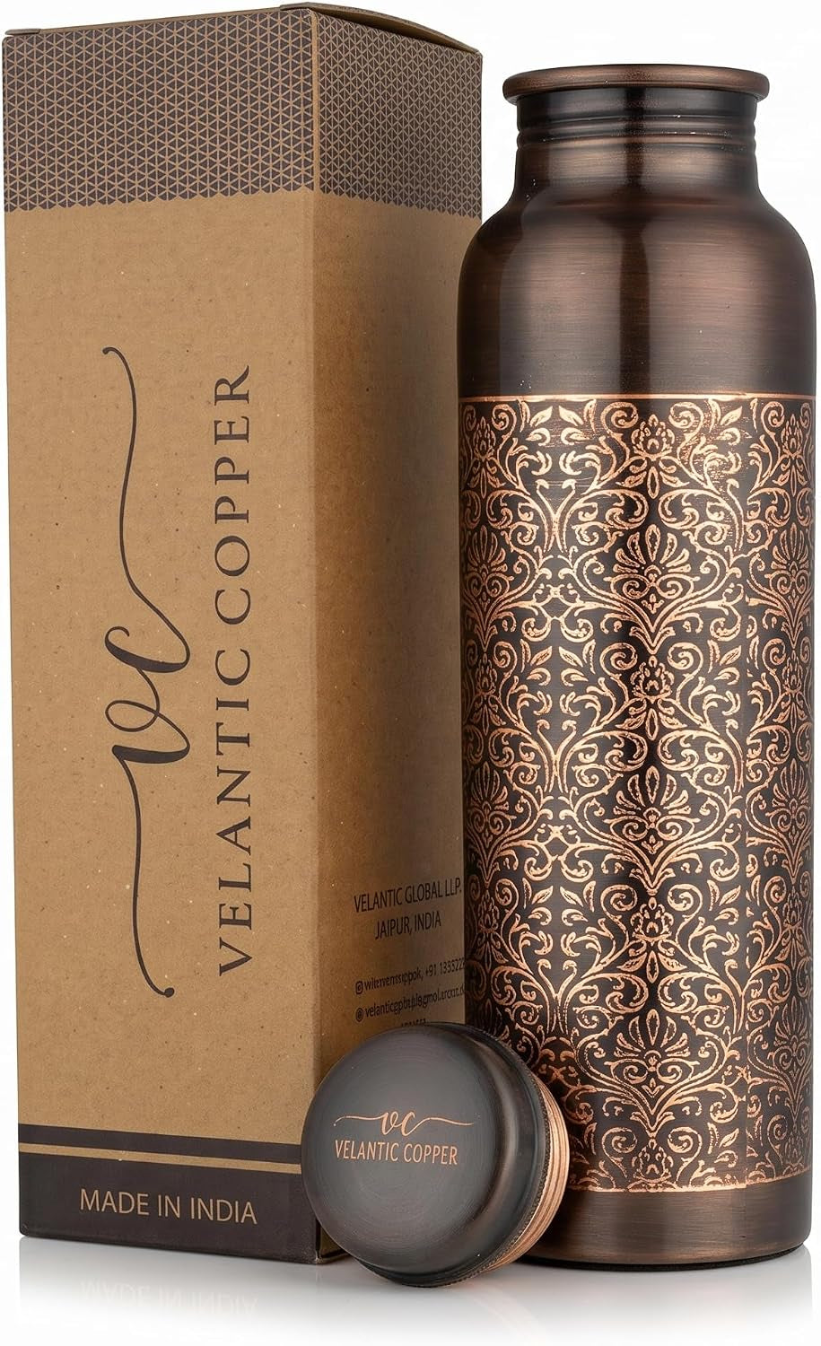 Copper Water Bottle — Antique Bloom | 32 oz