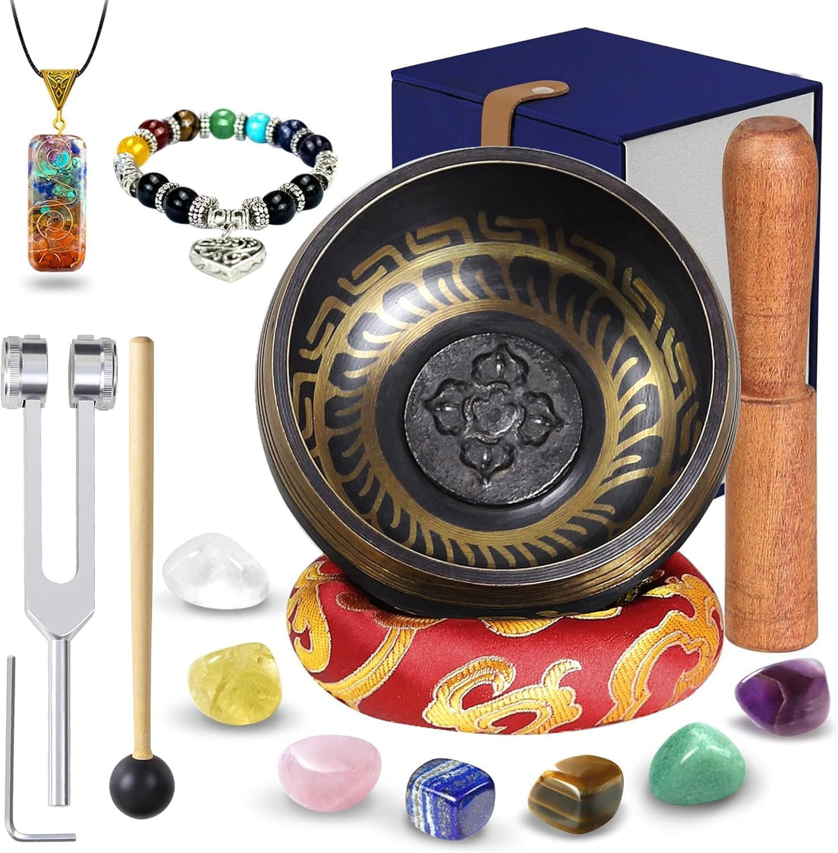 Brass Singing Bowl Gift Set — Resonant Collection | 16 Pieces