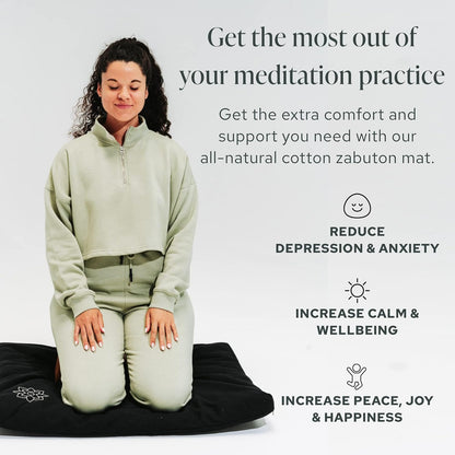 Mindful & Modern Zabuton Meditation Mat — Cotton-Filled Floor Cushion