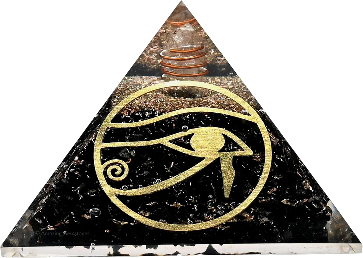 Black Tourmaline Orgone Pyramid – Lotus Flower of Life Energy Generator for Protection & Healing