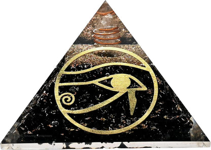 Black Tourmaline Orgone Pyramid – Lotus Flower of Life Energy Generator for Protection & Healing