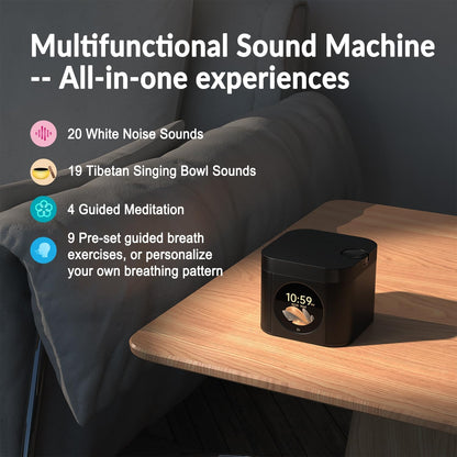 Singing Bowl & Sleep Sound Machine — 19 Tibetan Bowl Sounds with Breathing Trainer & Sleep Therapy
