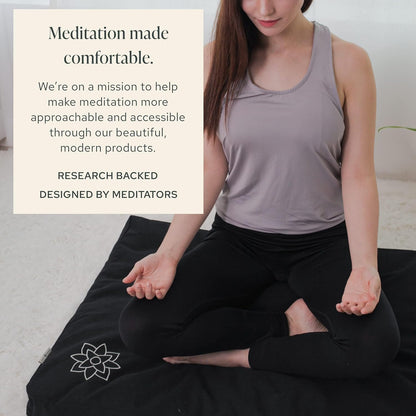 Mindful & Modern Zabuton Meditation Mat — Cotton-Filled Floor Cushion