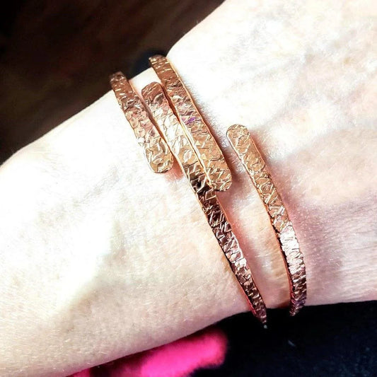 Handcrafted Copper Bangle – Hammered & Adjustable