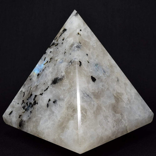 2-Inch Rainbow Moonstone Pyramid – Perfect for Pisces & Crown Chakra Alignment