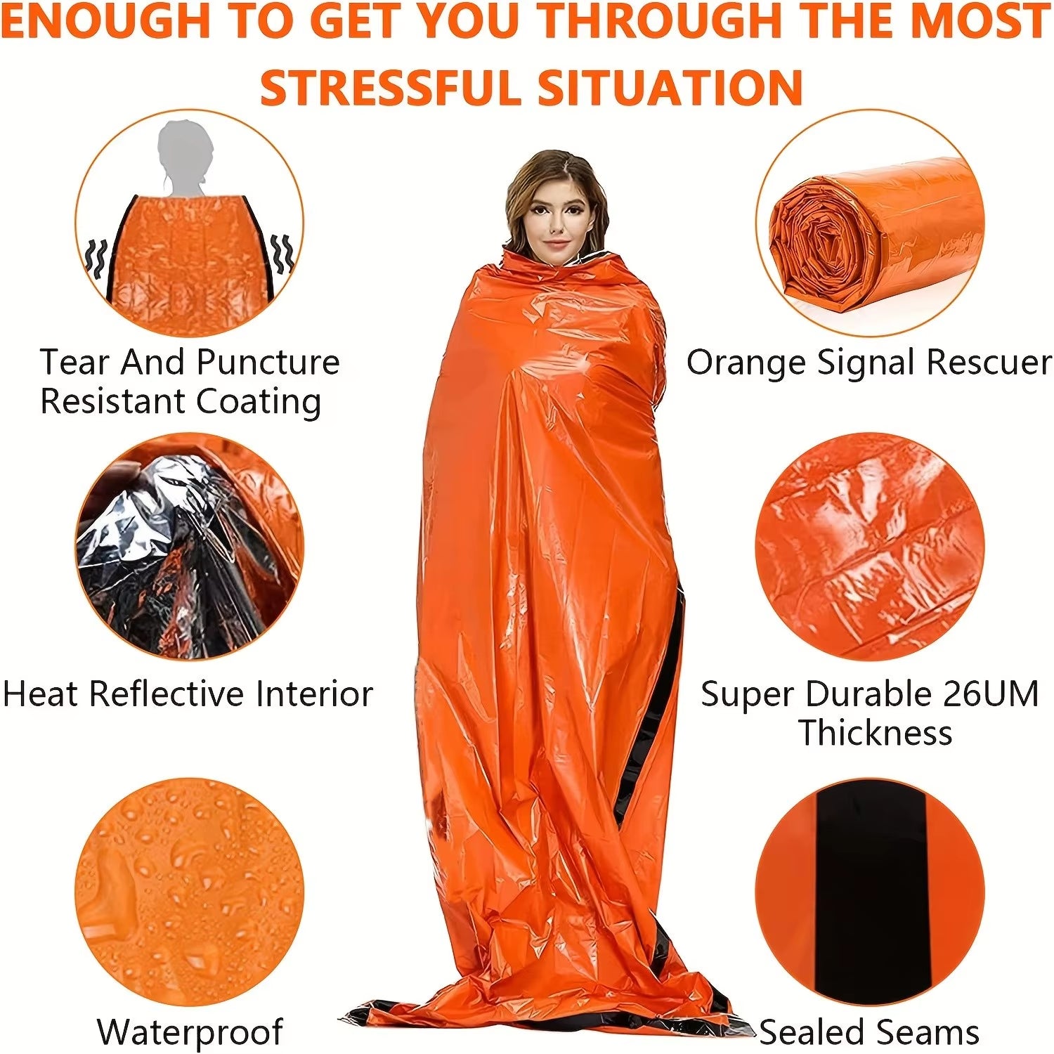 Emergency Survival Sleeping Bag — Waterproof Thermal Bivy Sack for Outdoor Rescue, Camping & Crisis Readiness