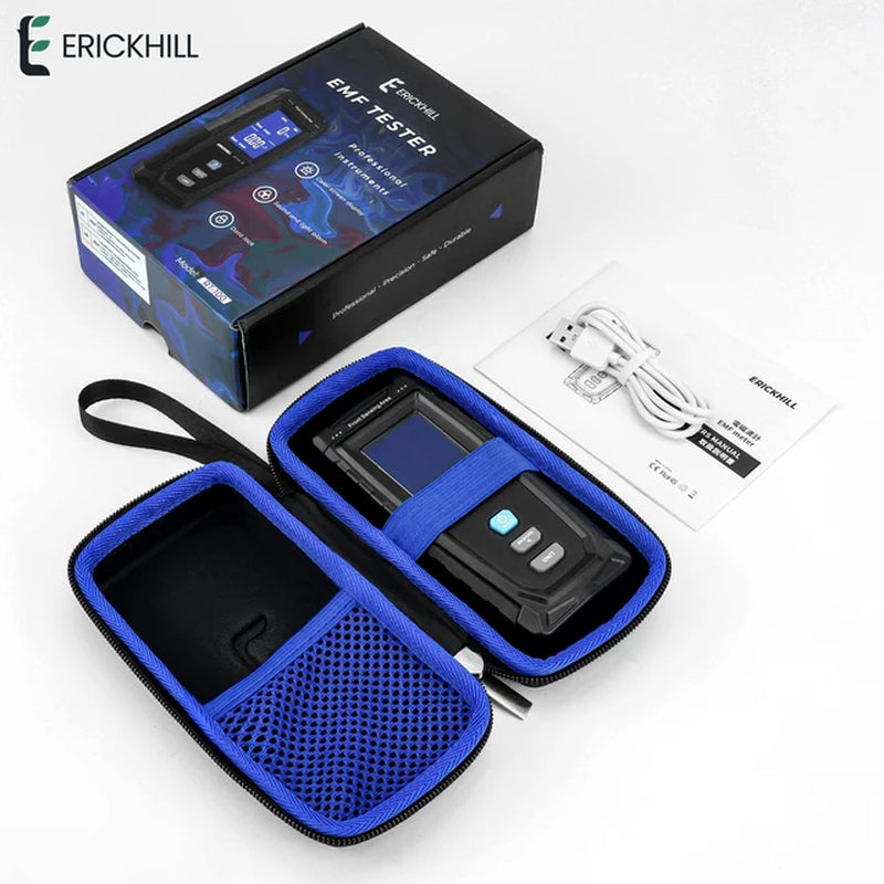 Rechargeable Handheld EMF Meter: Portable Electromagnetic Field Radiation Tester & Dosimeter for Computer Emissions