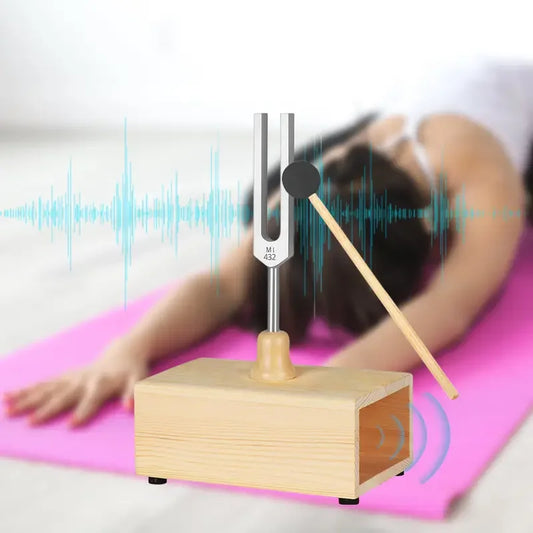 432Hz  Chakra Tuning Fork Set with Resonant Box and Mallet