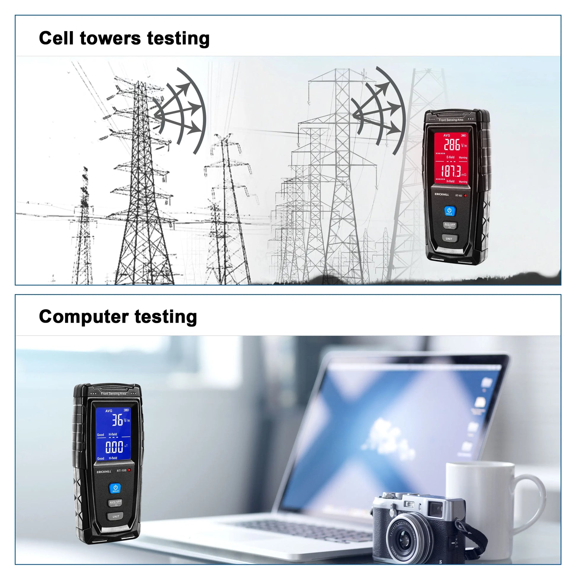 Rechargeable Handheld EMF Meter: Portable Electromagnetic Field Radiation Tester & Dosimeter for Computer Emissions