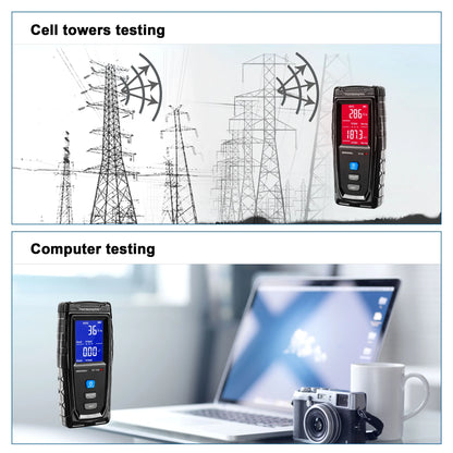 Rechargeable Handheld EMF Meter: Portable Electromagnetic Field Radiation Tester & Dosimeter for Computer Emissions