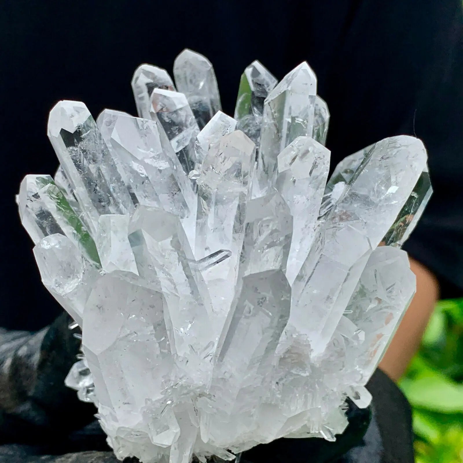 White Phantom Quartz Crystal Cluster – Natural Mineral for Energy & Home Harmony