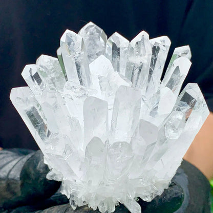 White Phantom Quartz Crystal Cluster – Natural Mineral for Energy & Home Harmony