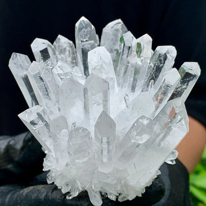 White Phantom Quartz Crystal Cluster – Natural Mineral for Energy & Home Harmony