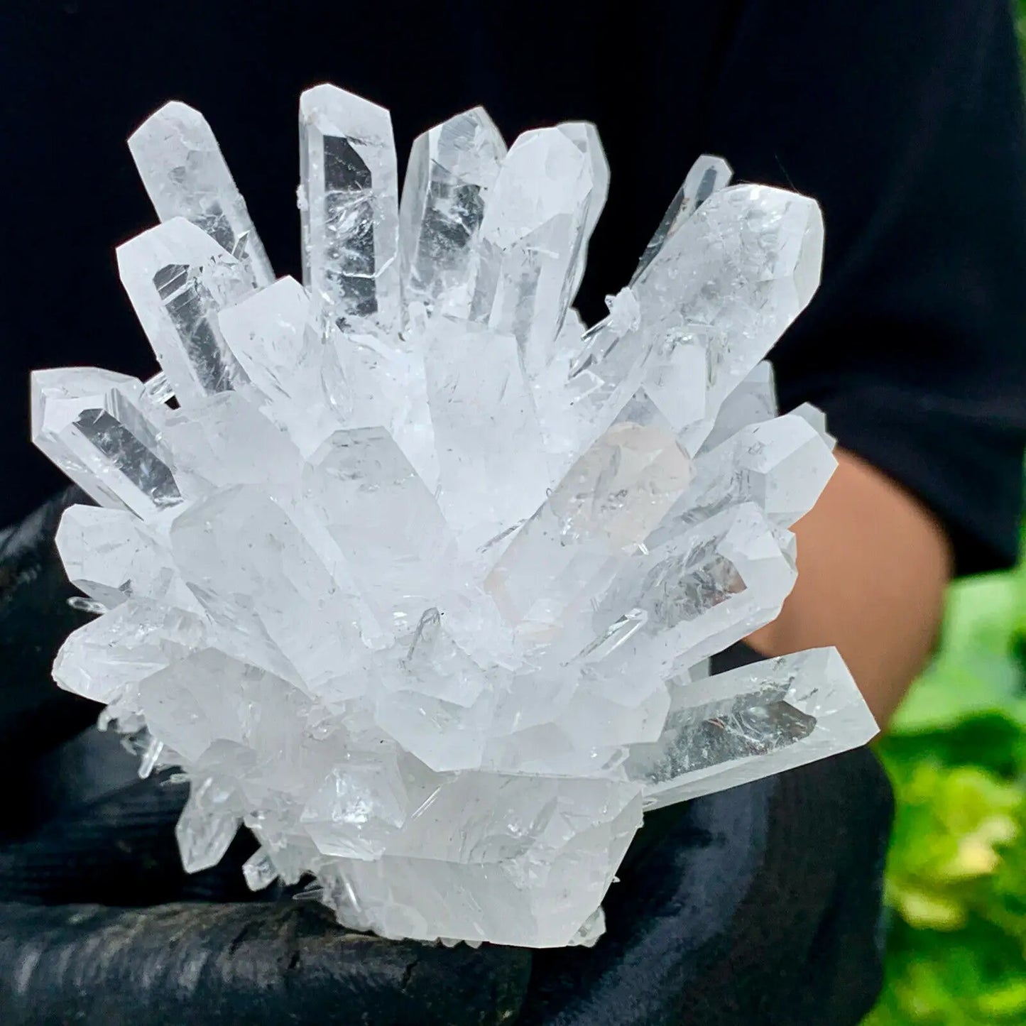 White Phantom Quartz Crystal Cluster – Natural Mineral for Energy & Home Harmony