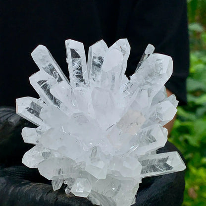 White Phantom Quartz Crystal Cluster – Natural Mineral for Energy & Home Harmony