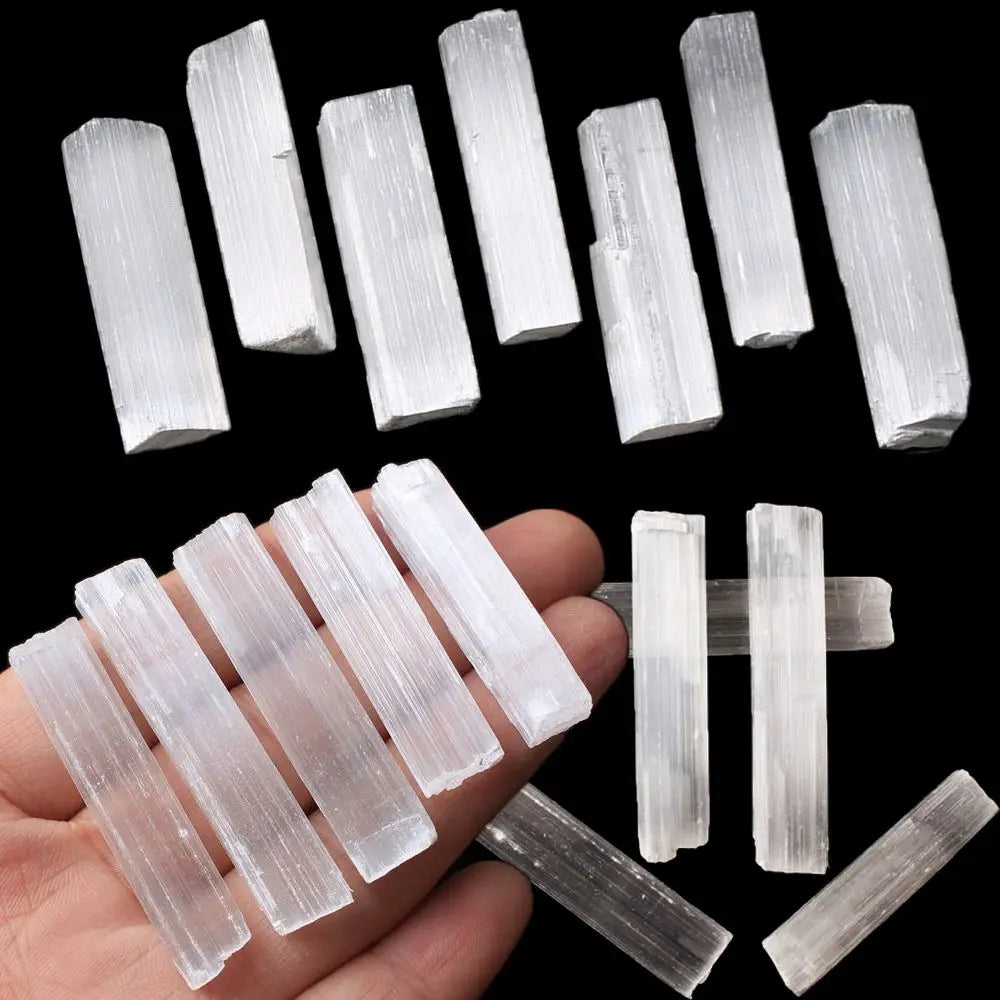 Natural Selenite Wand – Raw White Gypsum Crystal Stick for Energy Healing, Cleansing & Chakra Work