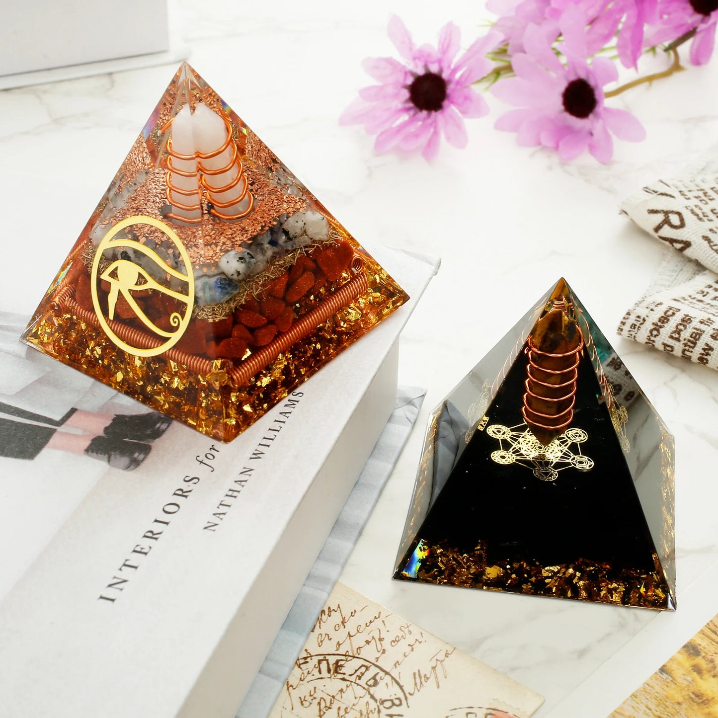 3D Crystal Reiki Energy Pyramid – Handmade for Balance, Healing & Spiritual Protection
