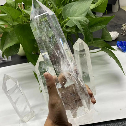 Big Clear Quartz Melting Stone Obelisk – Radiant Energy for Home & Healing