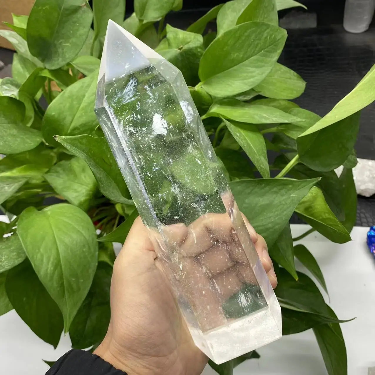 Big Clear Quartz Melting Stone Obelisk – Radiant Energy for Home & Healing