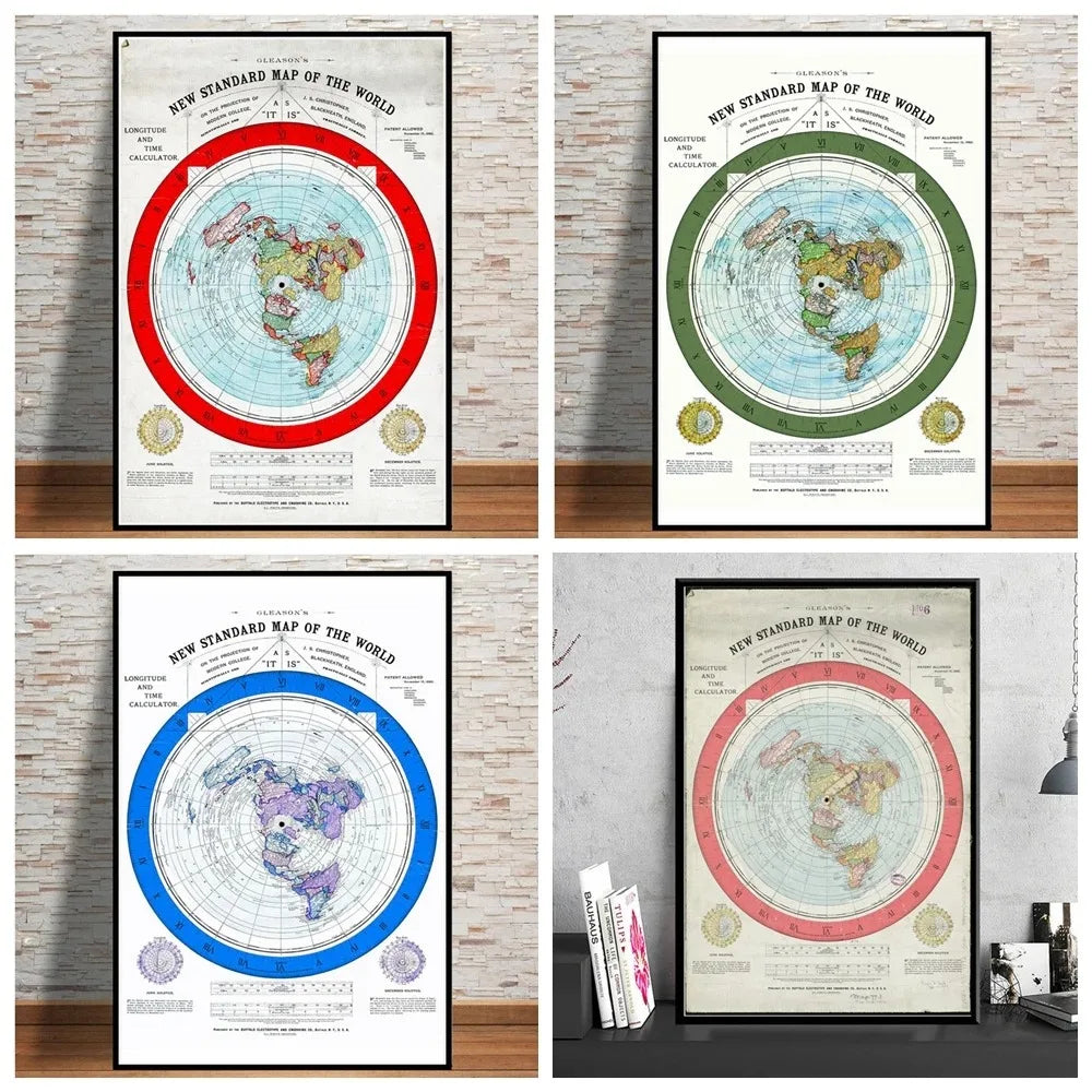 Gleason World Map — Unframed Canvas Poster