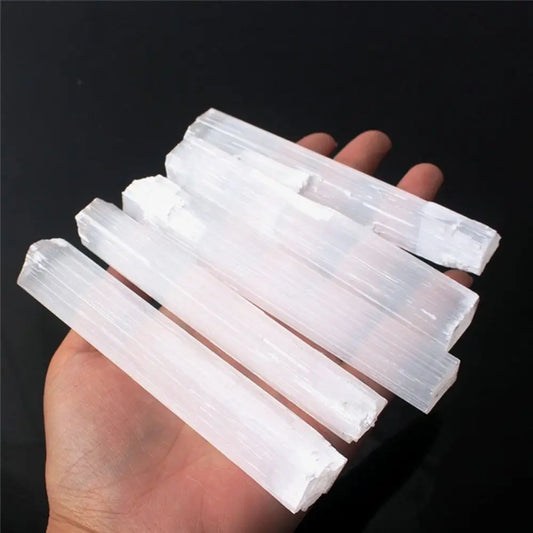 Natural Selenite Wand – Raw White Gypsum Crystal Stick for Energy Healing, Cleansing & Chakra Work