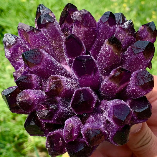 Natural Phantom Quartz Crystal – Violet Ghost Cluster — product image 2