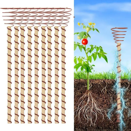 Electroculture Copper Plant Stakes – 12-Inch Garden Antennas (10 Pack)