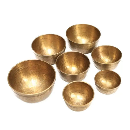 7 Pcs Brass & Metal Handcraft Tibetan Singing Bowls