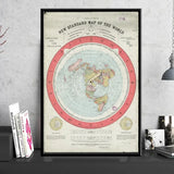 Gleason World Map — Unframed Canvas Poster