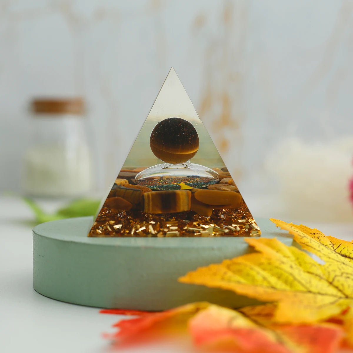 3D Crystal Reiki Energy Pyramid – Handmade for Balance, Healing & Spiritual Protection