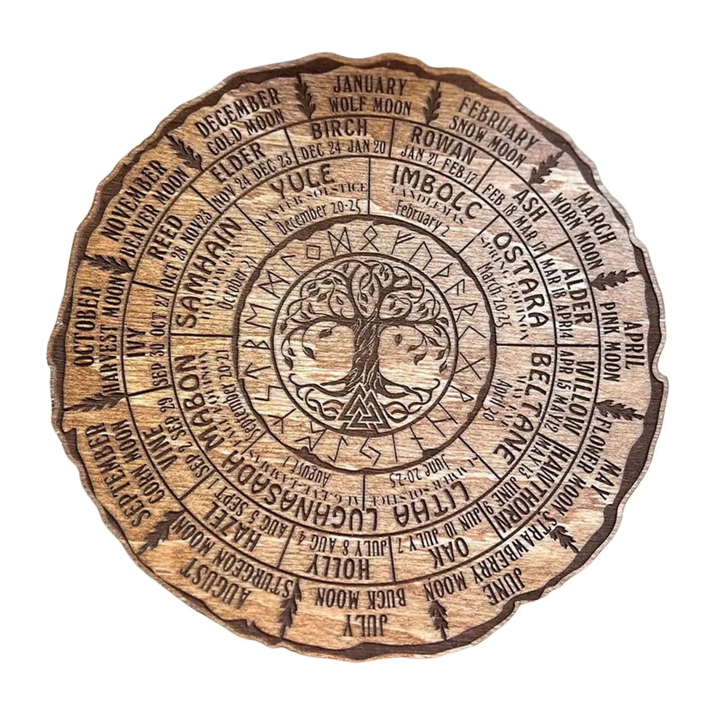 Wheel of the Year Tree of Life Wooden Calendar