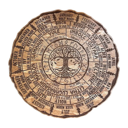 Wheel of the Year Tree of Life Wooden Calendar