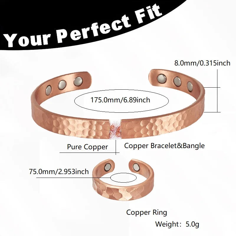 Pure Copper Magnetic Bracelet with High-Strength Gauss Magnets