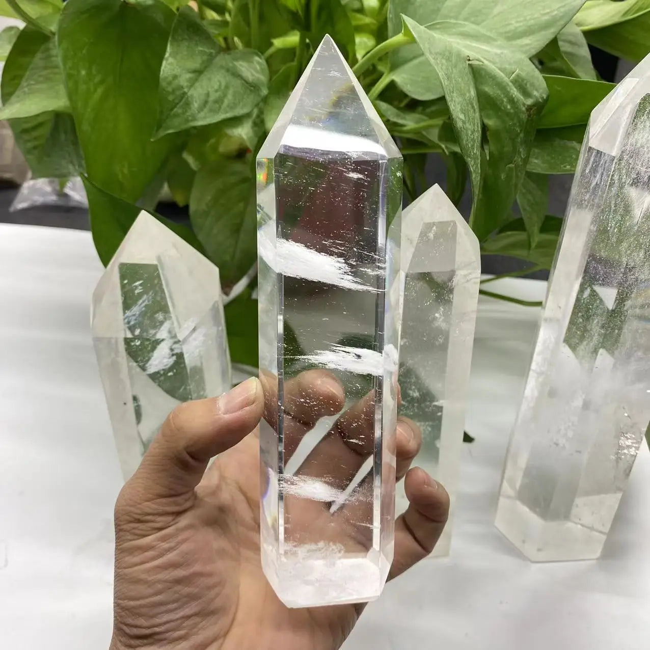 Big Clear Quartz Melting Stone Obelisk – Radiant Energy for Home & Healing