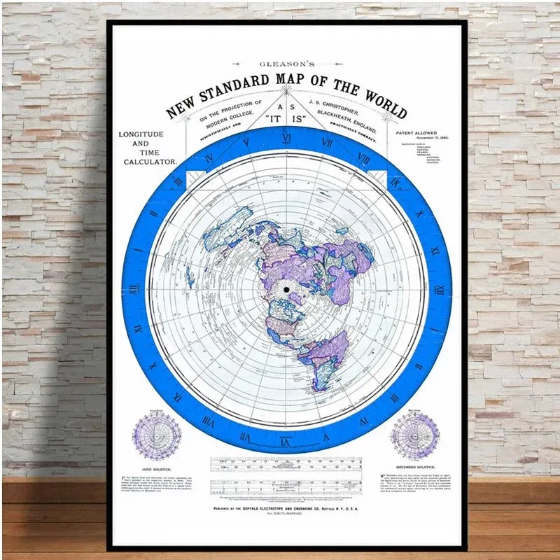 Gleason World Map — Unframed Canvas Poster