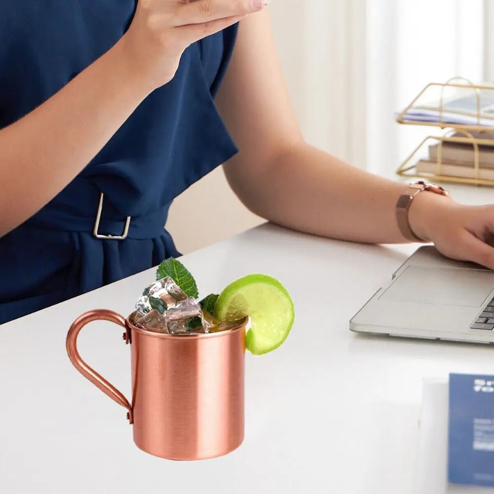 16oz Handcrafted Pure Copper Mug – Brushed Finish for Moscow Mules, Cocktails, Coffee & More