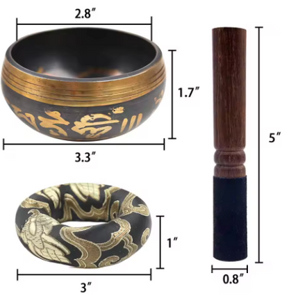 Handmade Lotus Singing Bowl Set – For Meditation & Chakra Healing