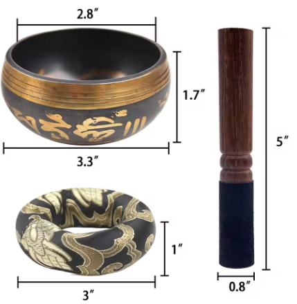 Lotus Design Tibetan Singing Bowl Set