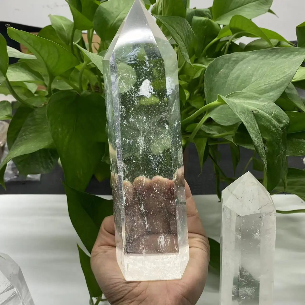 Big Clear Quartz Melting Stone Obelisk – Radiant Energy for Home & Healing