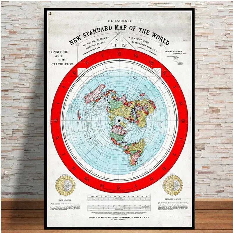 Gleason World Map — Unframed Canvas Poster