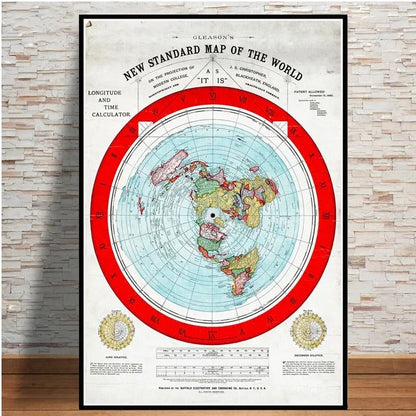 Gleason World Map — Unframed Canvas Poster