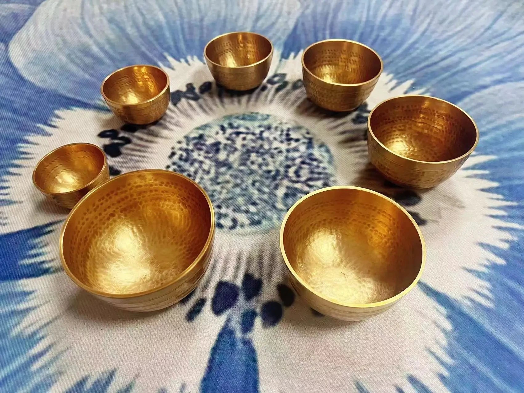 7 Pcs Brass & Metal Handcraft Tibetan Singing Bowls