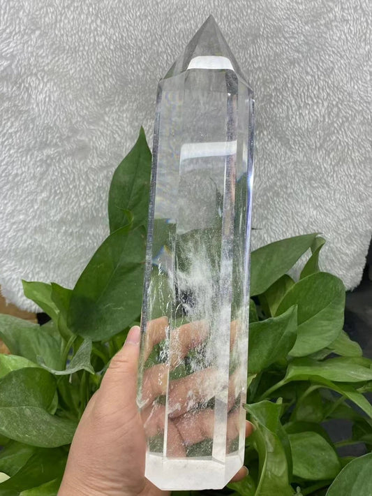 Big Clear Quartz Melting Stone Obelisk – Radiant Energy for Home & Healing