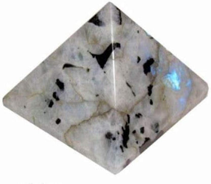 2-Inch Rainbow Moonstone Pyramid – Perfect for Pisces & Crown Chakra Alignment