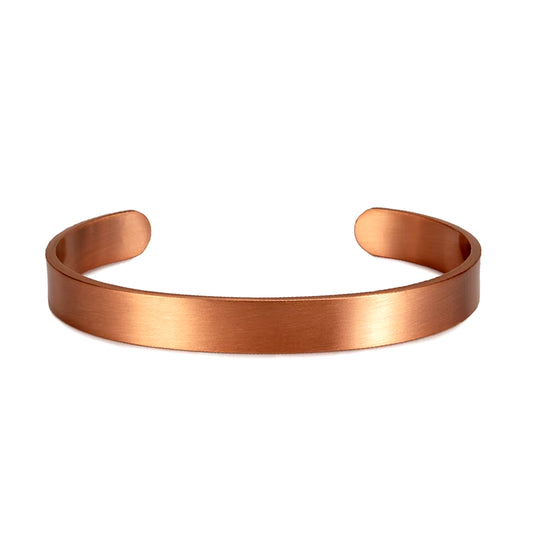 Elegant Pure Copper Cuff Bracelet – Unisex Adjustable 9.5mm Wide Bangle for Wellness & Style